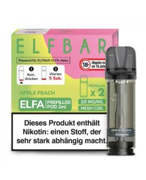 Apple Peach 20mg Elfbar Elfa Pod 2 Stück (Apfel u...