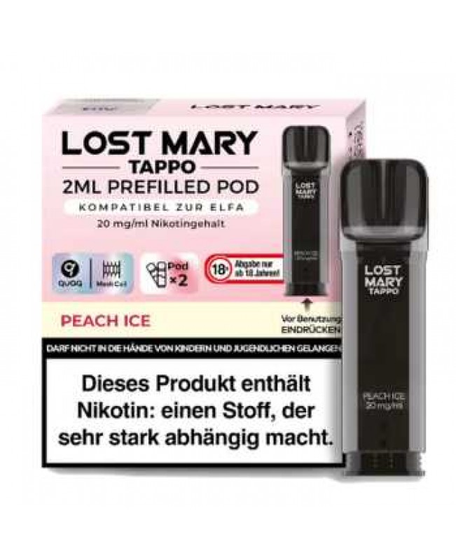 Peach Ice Lost Mary Tappo Pod 20mg (2 Stück pro Packung) (Pfirsich eisgekühlt)