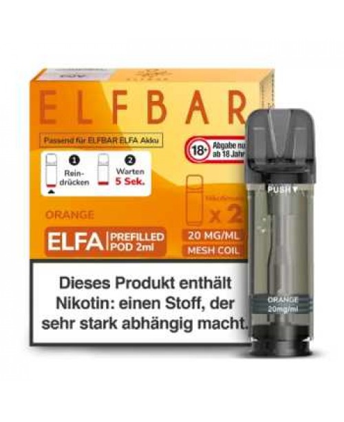 Orange 20mg Elfbar Elfa Pod 2 Stück (Orangen Gesc...