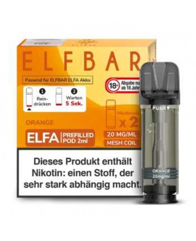 Orange 20mg Elfbar Elfa Pod 2 Stück (Orangen Geschmack)