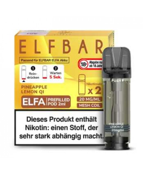 Pineapple Lemon Qi 20mg Elfbar Elfa Pod 2 Stück (...