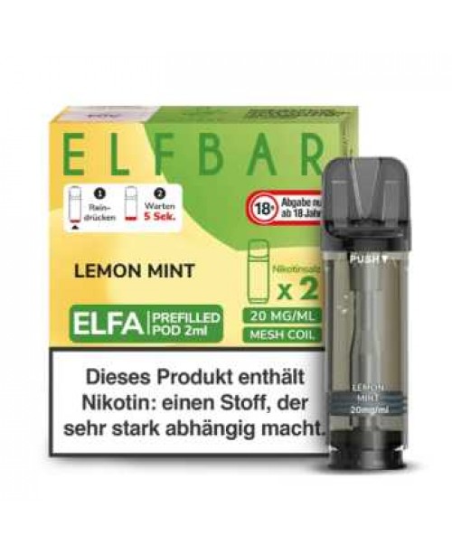 Lemon Mint 20mg Elf Bar Elfa Pod 2 Stück (Zitrone...