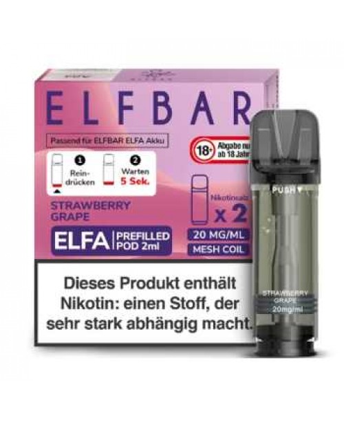 Strawberry Grape 20mg Elfbar Elfa Pod 2 Stück (Er...