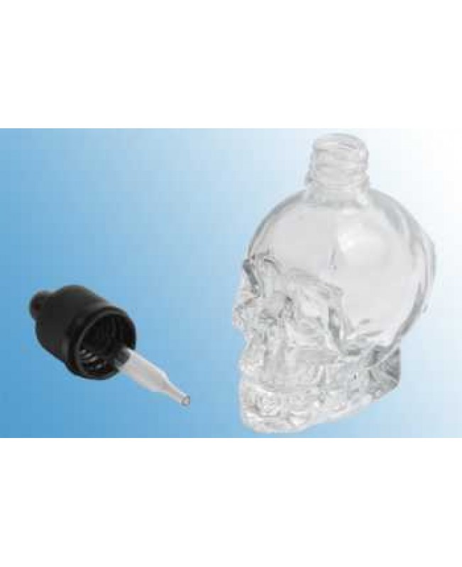 120 ml Totenkopf Glasflasche Skull mit Pipette