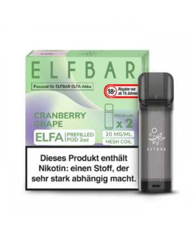 Cranberry Grape 20mg Elf Bar Elfa Pod 2 Stück (Fruchtmix aus Trauben und Cranberry)
