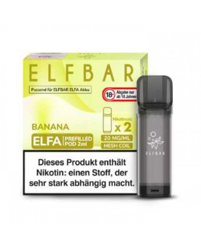 Banana 20mg Elf Bar Elfa Pod 2 Stück (leckerer Bananen Geschmack)