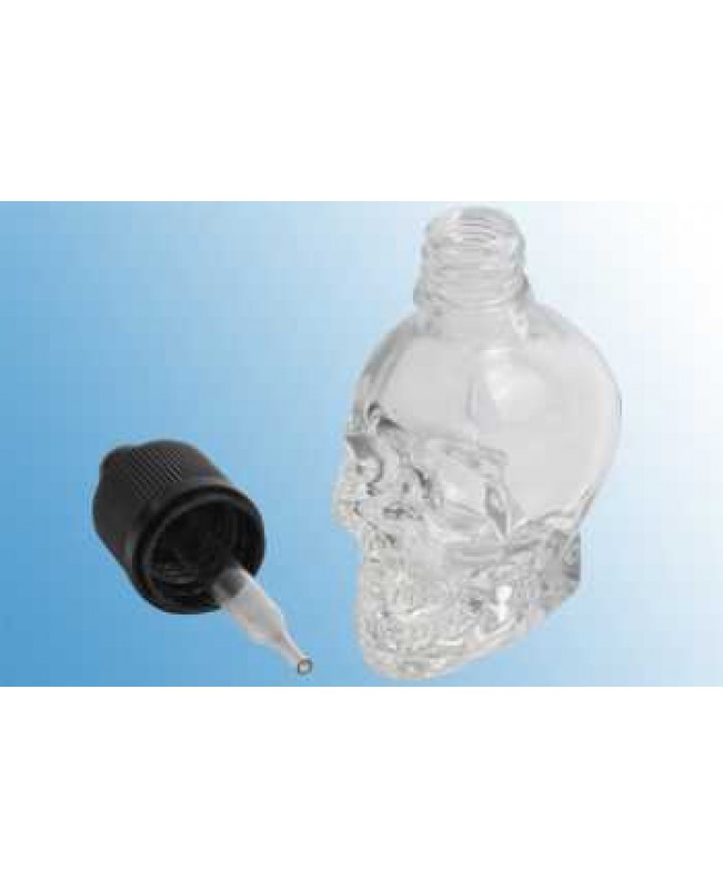 30 ml Totenkopf Glasflasche Skull mit Pipette