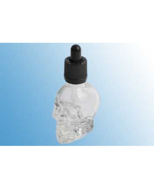 30 ml Totenkopf Glasflasche Skull mit Pipette