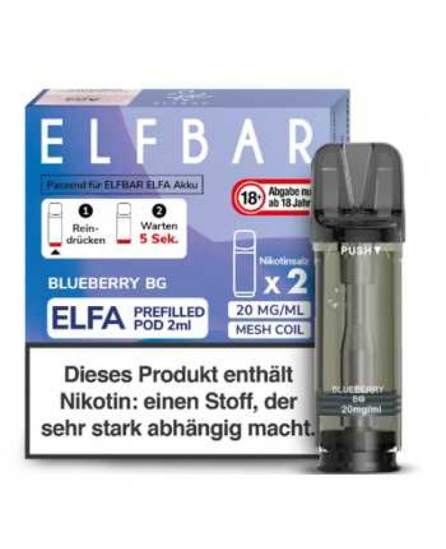 Blueberry BG 20mg Elfbar Elfa Pod 2 Stück (Blaubeer Kaugummi)