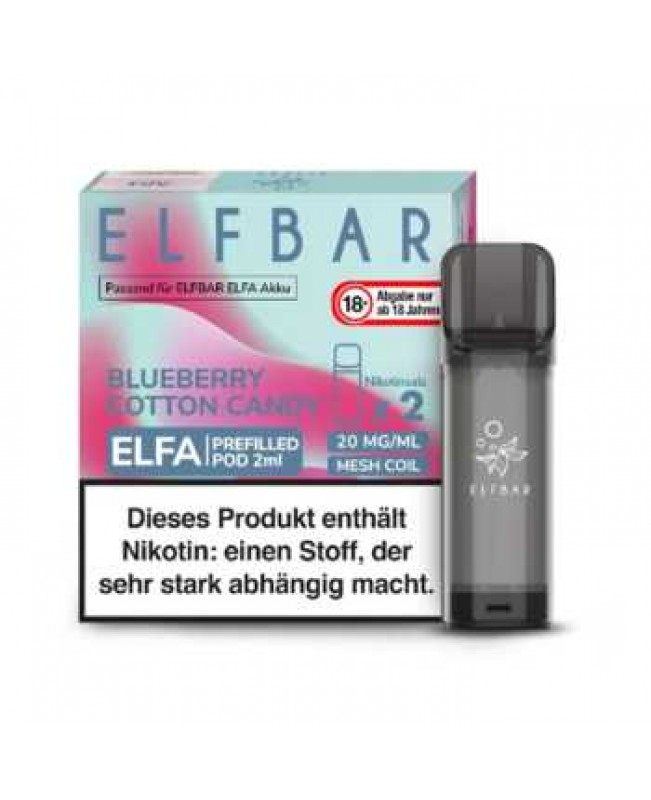 Blueberry Cotton Candy 20mg Elf Bar Elfa Pod 2 Stück (Blaubeer Zuckerwatte)