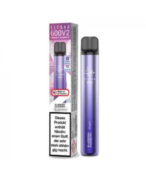 Elf Bar 600 V2 Blueberry Raspberry E-Zigarette 20m...
