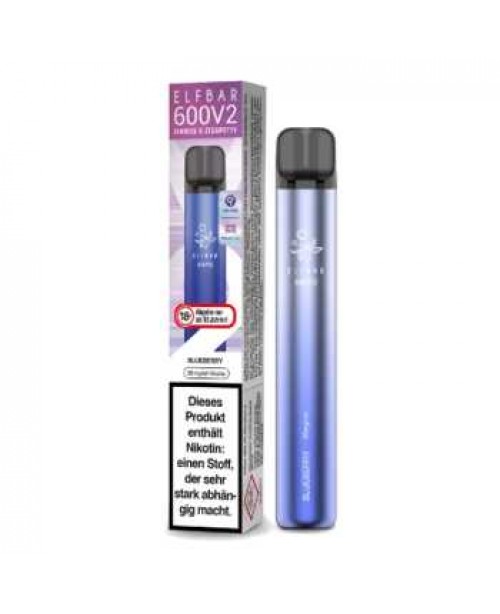 Elf Bar 600 V2 Blueberry E-Zigarette 20mg (Blaubee...