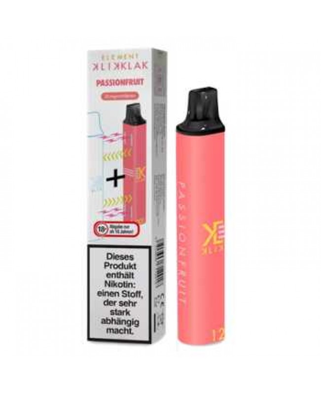 Passion Klik Klak Einweg E-Zigarette 20mg NicSalt (Passionsfrucht)