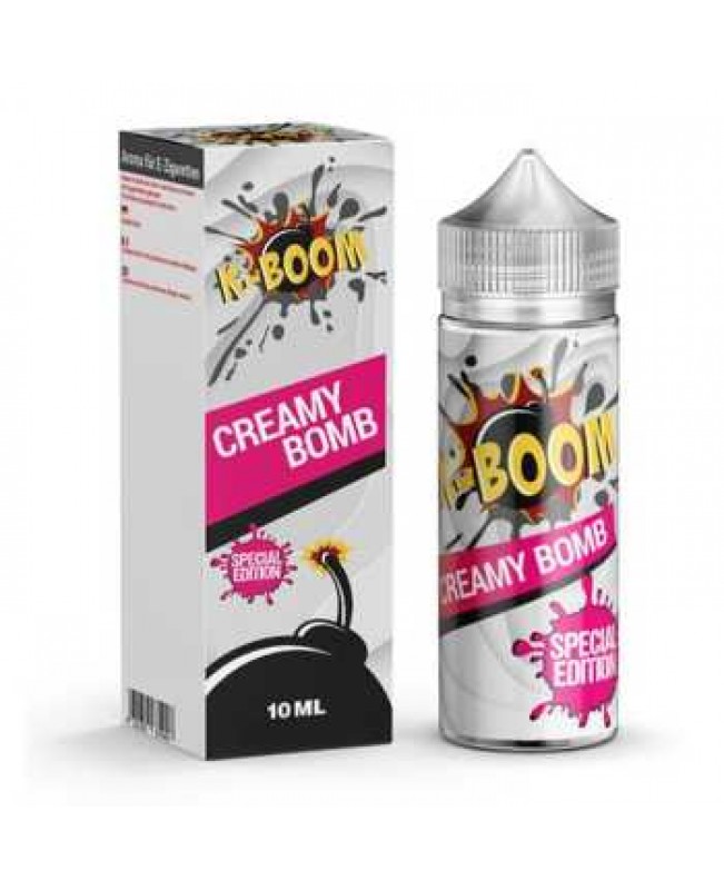 Creamy Bomb K-BOOM Aroma 10ml + Chubby 120ml Flasche (Himbeeren + Kornflakes)
