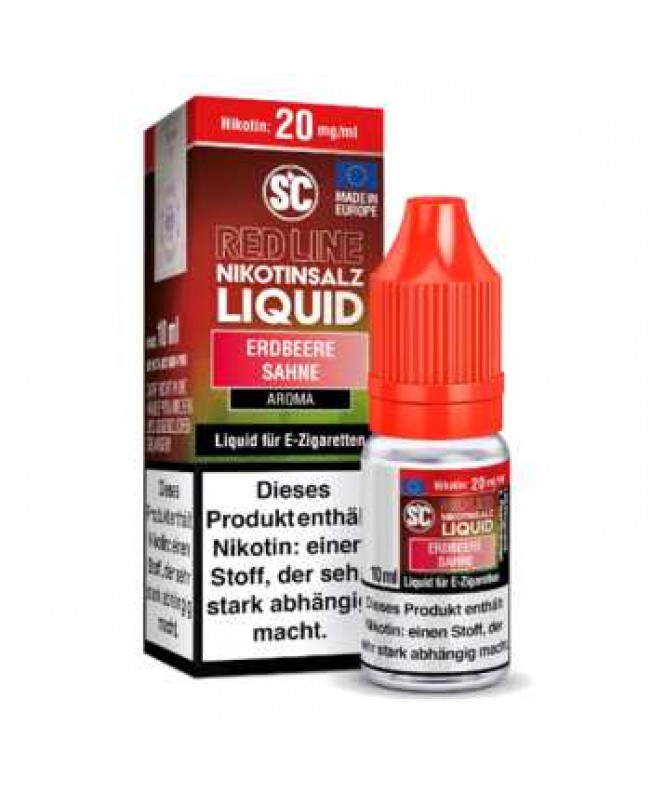 Erdbeer Sahne Red Line Nikotinsalz SC Liquid 10ml (Erdbeer verfeinert mit Sahne)