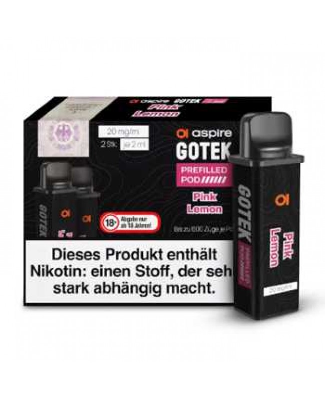 Pink Lemonade 20mg Aspire GoTek Pod 2 Stück (pinke Zitrusfrüchte Limonade)