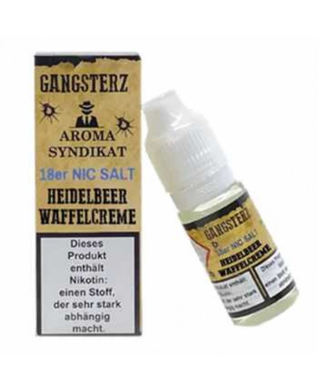 Heidelbeer Waffelcreme Gangsterz Nikotinsalz Liquid 10ml (frisch gebackene Waffel + Blaubeeren + Sahne)