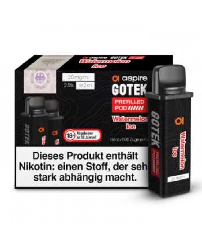Watermelon Ice 20mg Aspire GoTek Pod 2 Stück (Wassermelone mit Kühle)