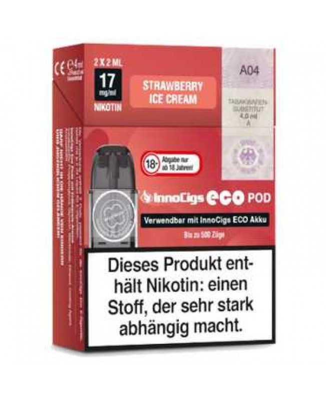 Strawberry Ice Cream 17mg InnoCigs Eco Pod 2 Stück (Erdbeer Eiscreme)