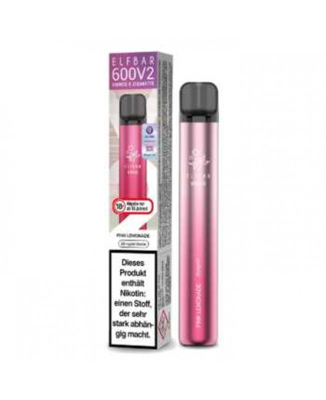Elf Bar 600 V2 Pink Lemonade E-Zigarette 20mg (süß / säuerliche Grapefrucht Limonade)