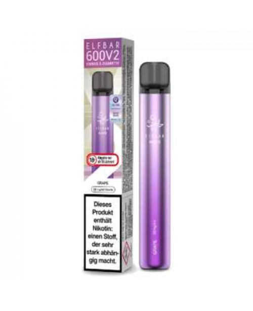 Elf Bar 600 V2 Grape E-Zigarette 20mg (Trauben Ges...