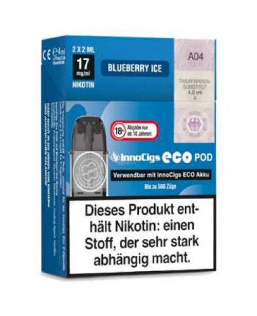Blueberry Ice 17mg InnoCigs Eco Pod 2 Stück (Blau...