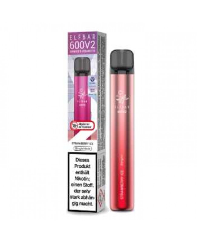 Elf Bar 600 V2 Strawberry Ice E-Zigarette 20mg (Erdbeer eisgekühlt)