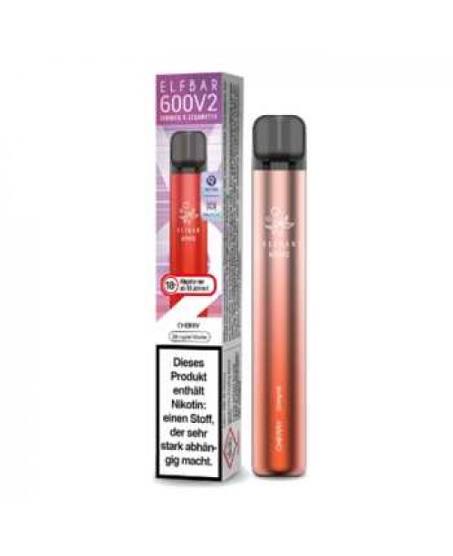 Elf Bar 600 V2 Cherry E-Zigarette 20mg (Kirsch Ges...