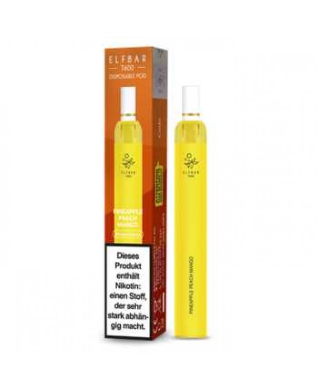 Pineapple Peach Mango Elf Bar T600 E-Shisha 20mg NicSalt (Ananas, Pfirsich und Mango)