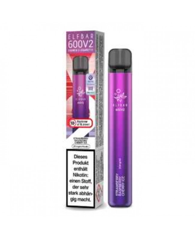 Elf Bar 600 V2 Strawberry Raspberry Cherry E-Zigarette 20mg (Fruchtmix aus Erdbeere, Himbeere und Kirsche)
