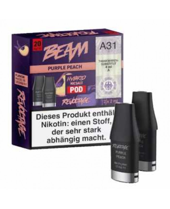 Purple Peach Revoltage Beam Pod 0 / 10 / 20mg 2 Stück (Pfirsich mit Kühle)