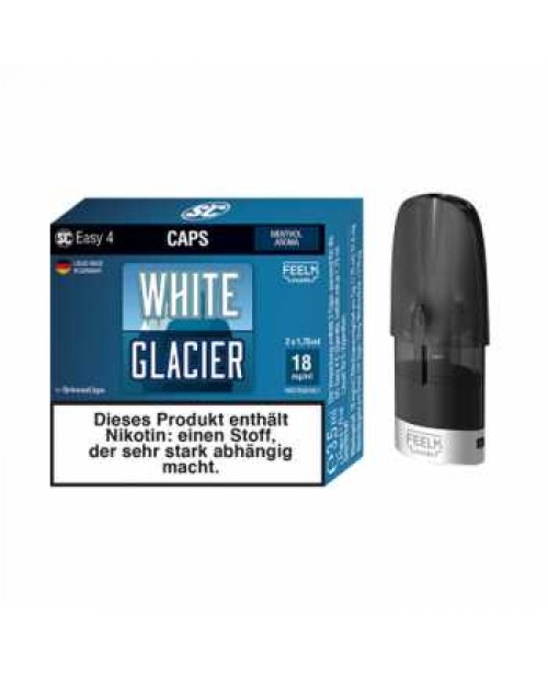 2 x White Glacier SC Easy 4 Caps (Minze & Eukalypt...