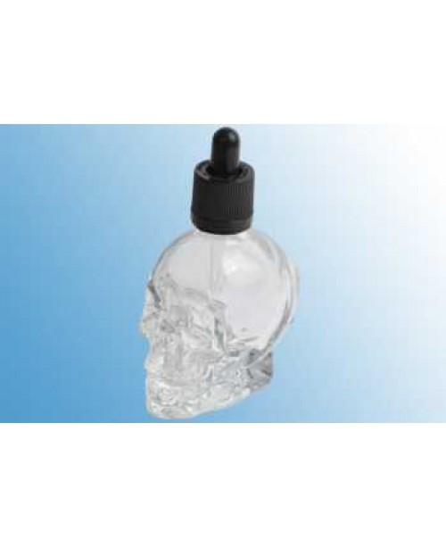 60 ml Totenkopf Glasflasche Skull mit Pipette