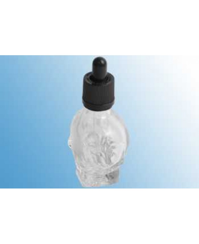 60 ml Totenkopf Glasflasche Skull mit Pipette